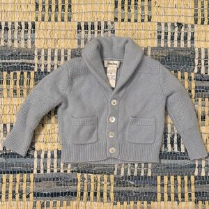 Cashmere Baby Blue Shawl Collar Cardigan